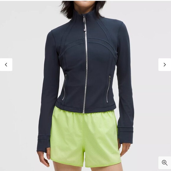 Lululemon Define Cropped Jacket Nulu‎ True Navy/Mirror Silver sz 8 NWT - Picture 1 of 6
